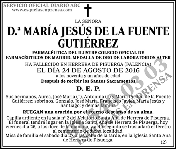 María Jesús de la Fuente Gutiérrez